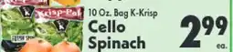 Marino's Supermarket Cello Spinach offer