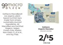 Lifethyme GoMacro Organic MacroBar offer