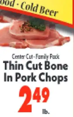 Marino's Supermarket Center Cut - Family Pack Thin Cut Bone In Pork Chops offer
