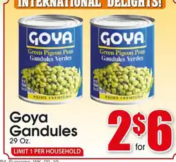 Supremo Foods Inc Goya Gandules offer