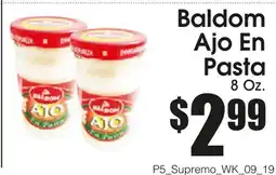 Supremo Foods Inc Baldom Ajo En Pasta offer