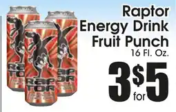 Supremo Foods Inc Raptor Energy Drink Fruit Punch offer