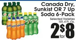 Supremo Foods Inc Canada Dry, Sunkist OR 7 Up Soda 6-Pack offer