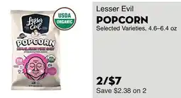 Bristol Farms Lesser Evil POPCORN offer