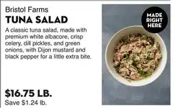 Bristol Farms TUNA SALAD offer