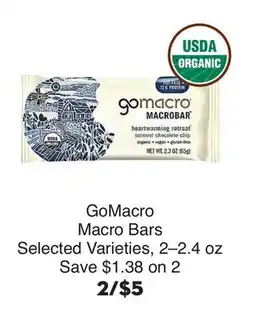 Bristol Farms GoMacro Macro Bars offer