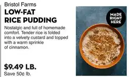 Bristol Farms Bristol Farms LOW-FAT RICE PUDDING offer