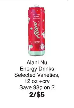 Bristol Farms Alani Nu Energy Drinks offer