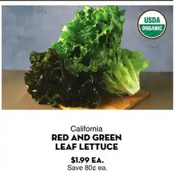 Bristol Farms California RED AND GREEN LEAF LETTUCE offer