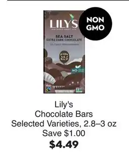 Bristol Farms Lily's Chocolate Bars offer