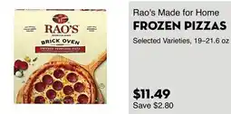 Bristol Farms Rao's Made for Home FROZEN PIZZAS offer
