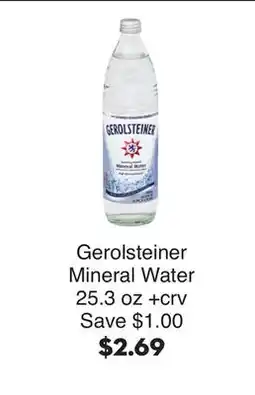Bristol Farms Gerolsteiner Mineral Water offer