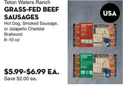 Bristol Farms Teton Waters Ranch GRASS-FED BEEF SAUSAGES offer