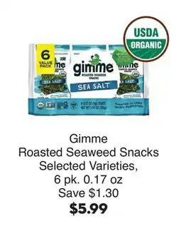 Bristol Farms Gimme Roasted Seaweed Snacks offer