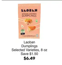 Bristol Farms Laoban Dumplings offer