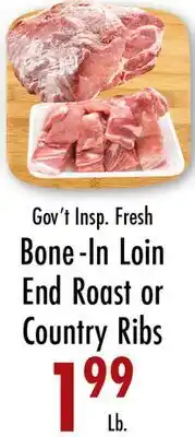 Garden Fresh Market Gov't Insp. Fresh Bone-In Loin End Roast or Country Ribs offer