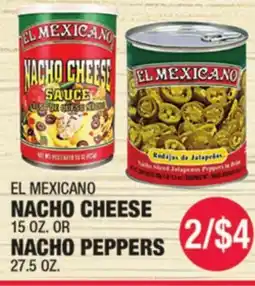 Carnicerias Jimenez EL MEXICANO NACHO CHEESE 15 OZ. OR NACHO PEPPERS 27.5 OZ offer