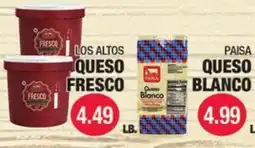 Carnicerias Jimenez LOS ALTOS QUESO FRESCO, PAISA QUESO BLANCO offer