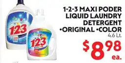La Chiquita Food Market 1-2-3 MAXI PODER LIQUID LAUNDRY DETERGENT offer