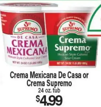 Angelo Caputo's Fresh Market Crema Mexicana De Casa or Crema Supremo offer