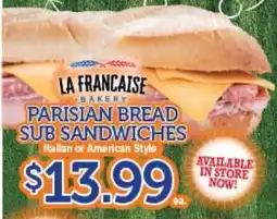Angelo Caputo's Fresh Market PARISIAN BREAD SUB SANDWICHES offer