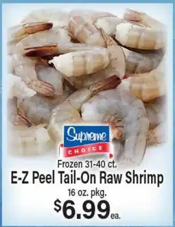 Angelo Caputo's Fresh Market Supreme CHOICE E-Z Peel Tail-On Raw Shrimp offer