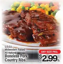 Angelo Caputo's Fresh Market U.S.G.I. Midwest Raised All-Natural Boneless Pork Country Ribs offer