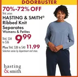 Boscov's HASTING & SMITH Ribbed Knit Separates offer