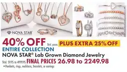 Boscov's NOVA STAR Lab Grown Diamond Jewelry offer