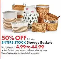 Boscov's ENTIRE STOCK Storage Baskets offer