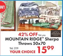 Boscov's MOUNTAIN RIDGE Sherpa Throws 50x70 offer