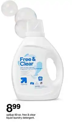 Target up&up 92-oz. free & clear liquid laundry detergent offer