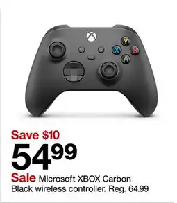 Target Microsoft XBOX Carbon Black wireless controller offer