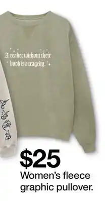 Target Women's fleece graphic pullover offer