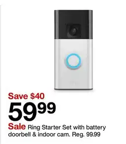 Target Ring Starter Set with battery doorbell & indoor cam offer
