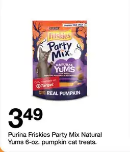 Target Purina Friskies Party Mix Natural Yums 6-oz. pumpkin cat treats offer