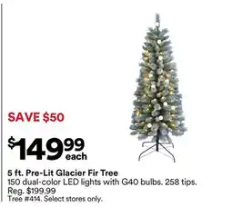 Michaels 5 ft. Pre-Lit Glacier Fir Tree offer