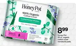 Target Honey Pot 20-ct. organic cotton cover menstrual pads offer