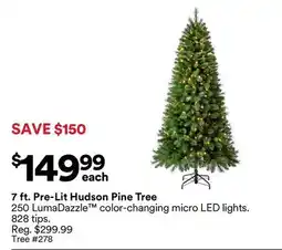 Michaels 7 ft. Pre-Lit Hudson Pine Tree offer