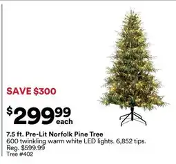 Michaels 7.5 ft. Pre-Lit Norfolk Pine Tree offer