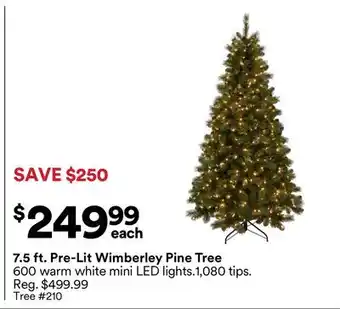 Michaels 7.5 ft. Pre-Lit Wimberley Pine Tree offer