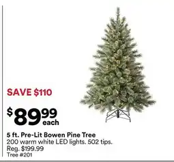 Michaels 5 ft. Pre-Lit Bowen Pine Tree offer