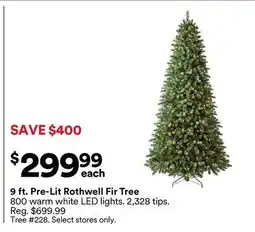 Michaels 9 ft. Pre-Lit Rothwell Fir Tree offer