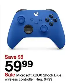Target Microsoft XBOX Shock Blue wireless controller offer