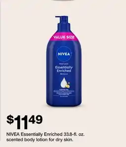 Target NIVEA Essentially Enriched 33.8-fl. oz. scented body lotion for dry skin offer