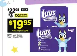 Dollar General Luvs Super Diapers offer