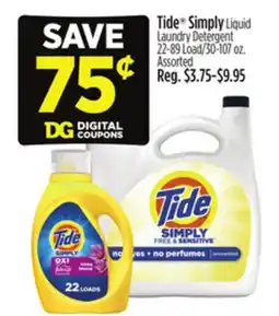 Dollar General Tide Simply Liquid Laundry Detergent offer