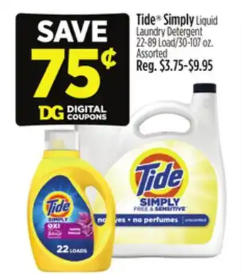 Dollar General Tide Simply Liquid Laundry Detergent offer
