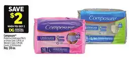 Dollar General Composure Protective Underwear offer