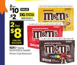 Dollar General M&Ms Sharing Size offer